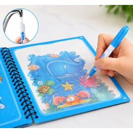 Reusable Water Drawing Book for Kids – Mess-Free Magic Coloring Activity Toy for Early Learning, Travel and Creative Play