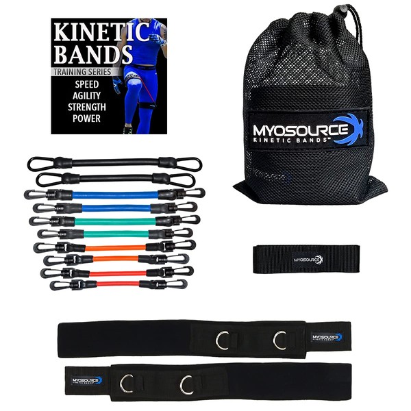 Kinetic Bands Level 3 | Speed Leg Resistance Bands with Stretching Strap – for All Sports Men Women Kids Agility Training Equipment, Strength, Exercise & Fitness Workout - Advanced Strength Athletes