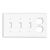 Leviton 4-Gang 3-Toggle 1-Duplex Device Combination Wallplate, Standard Size, P38-W,
