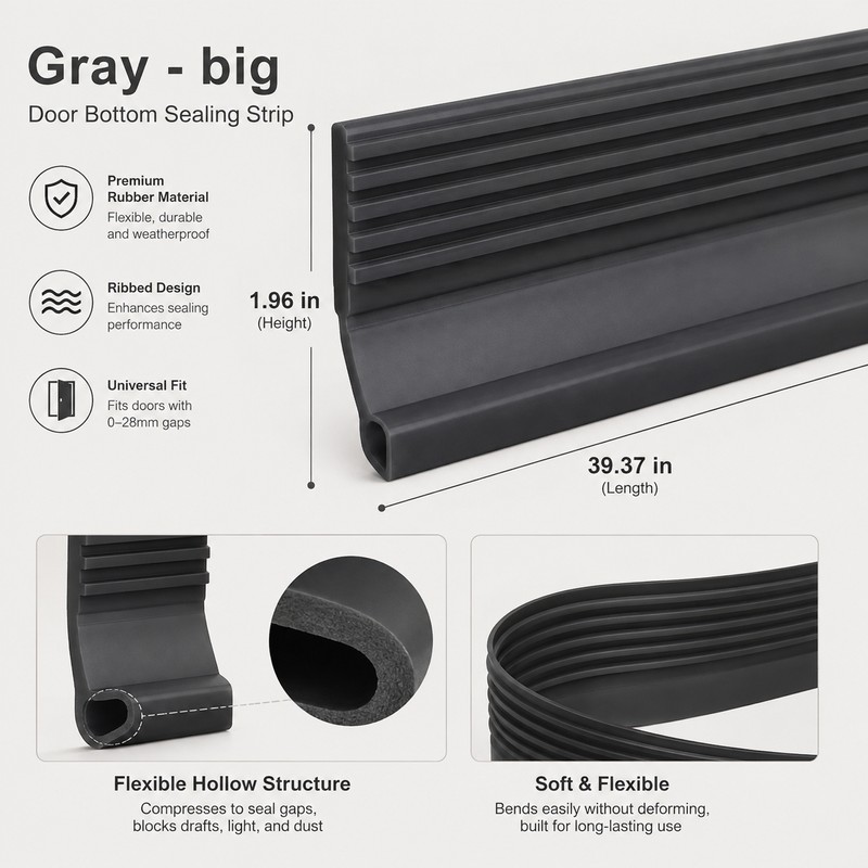 Door Bottom Seal Strip for Draft Blocking – 1M Self-Adhesive
