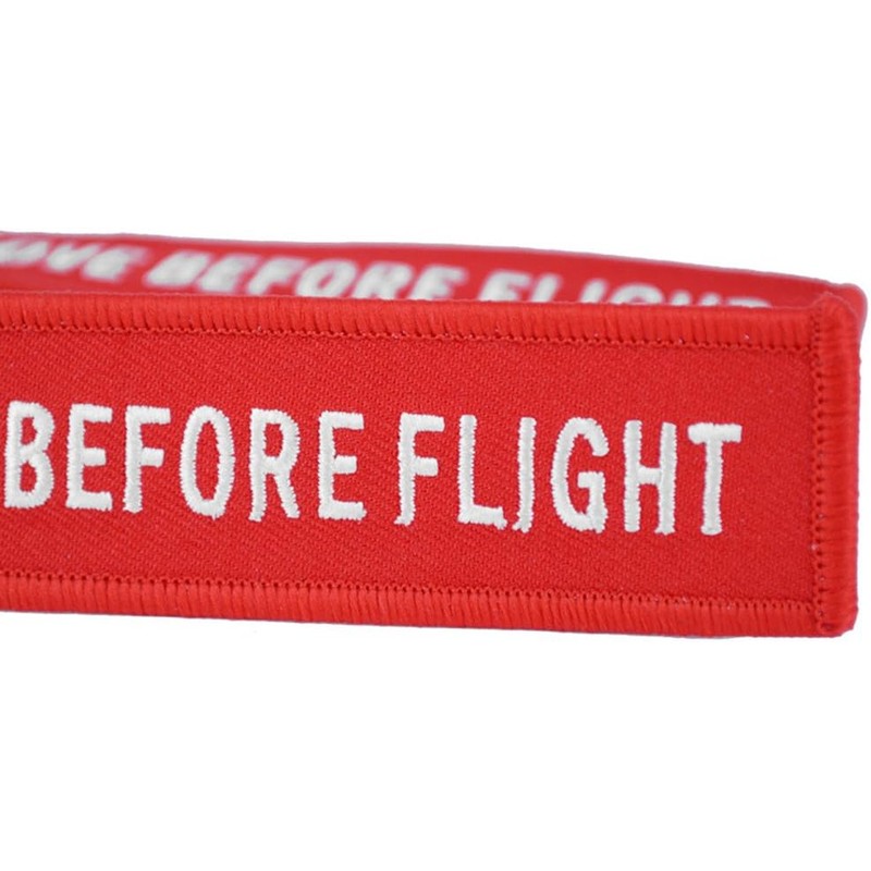 DayCount - Llavero bordado con texto en inglés"Remove before flight"