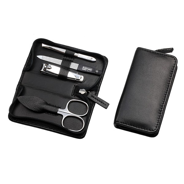 Manicure Set 4-Piece Travel Case - Nail Scissors, Nail Clippers,