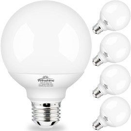 winshine Bathroom Light Bulbs, 60W Equivalent, 4000K Natural Daylight E26 Base Vanity Mirror Light Bulbs for Bathroom G25 LED Globe Light Bulb, Bedroom Vanity Makeup Mirror Lights Non-dimmable, 4 Pack