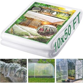 Garden Netting Pest Barrier 10 x 50FT Garden Mesh Netting Insect Netting Garden Neting for Raised Beds Garden Insect Barrier Plant Mesh Cover for Vegetable Flowers Fruits Plants Greenhouse