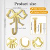 XHIPY 4 PCS Gold Bow Wall Hooks, Gold Coat Hooks,