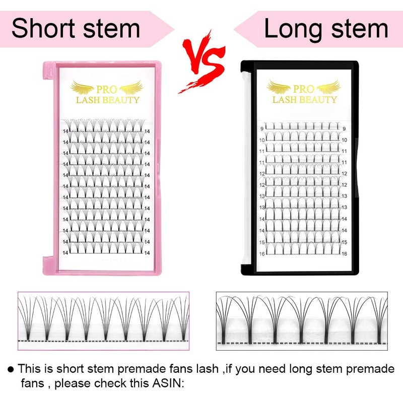 Fan Eyelash Extensions, 5D-C-0.07-14, Short, Ready-Made Volume Eyelashes, 0.07 C
