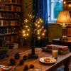 Árbol En Flor Con Luces, Pequeño Árbol De Abedul Para