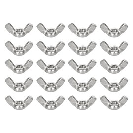 sourcing map M5x0.8mm Wing Nut 40 Pcs, 304 Stainless Steel Butterfly Wing Nuts Fasteners Parts Hand Twist Tighten Wing Nuts for Machinery Electronic Equipment DIY, Silver