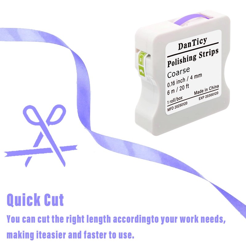 Dental Polishing Strips, 4mm Interdental Resin Surface Sanding Files, 2