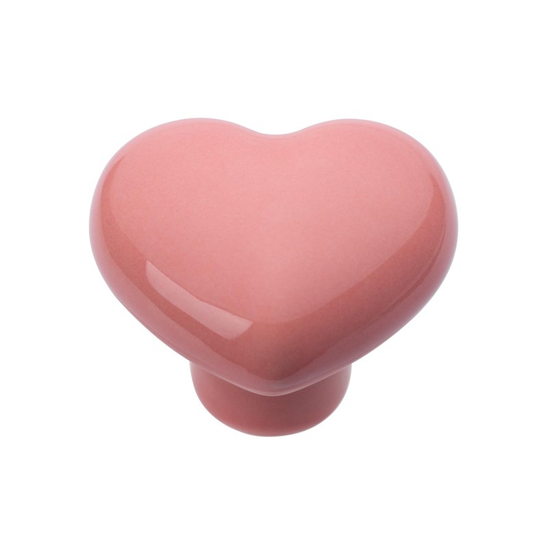 NAKUPENDA Pack of 6 Furniture Knobs Heart Shape Ceramic Cabinet