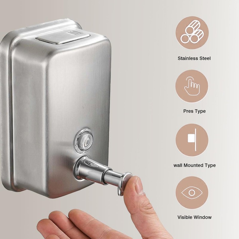 NSCMQSL Commercial Soap Dispenser Wall Mount Stainless Steel Soap Dispenser