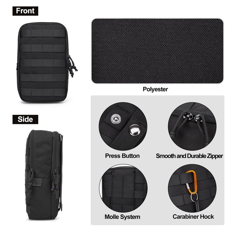 Mardingtop Molle Tactical Belt Bag, Multi-Chamber Tool Bag for Outdoor