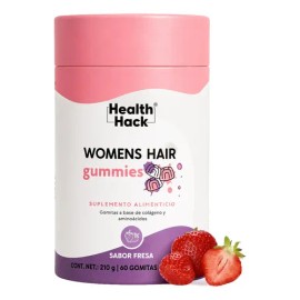 Health Hack Womens Hair en Gomitas con 18 Ingredientes para Cabello, Piel y Uñas, 1140 mg de Colágeno I y III, MSM, L-Cisteína, L-Lisina, Bambú,...   