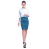 Marycrafts Falda lápiz para mujer de trabajo y oficina, Azul