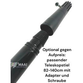 MAAJ Scrubber / Wiper in 5 Selectable Bristles + Holder + Handle - Vegan - Made in Germany (Telescopic Handle + Adapter + Screw)