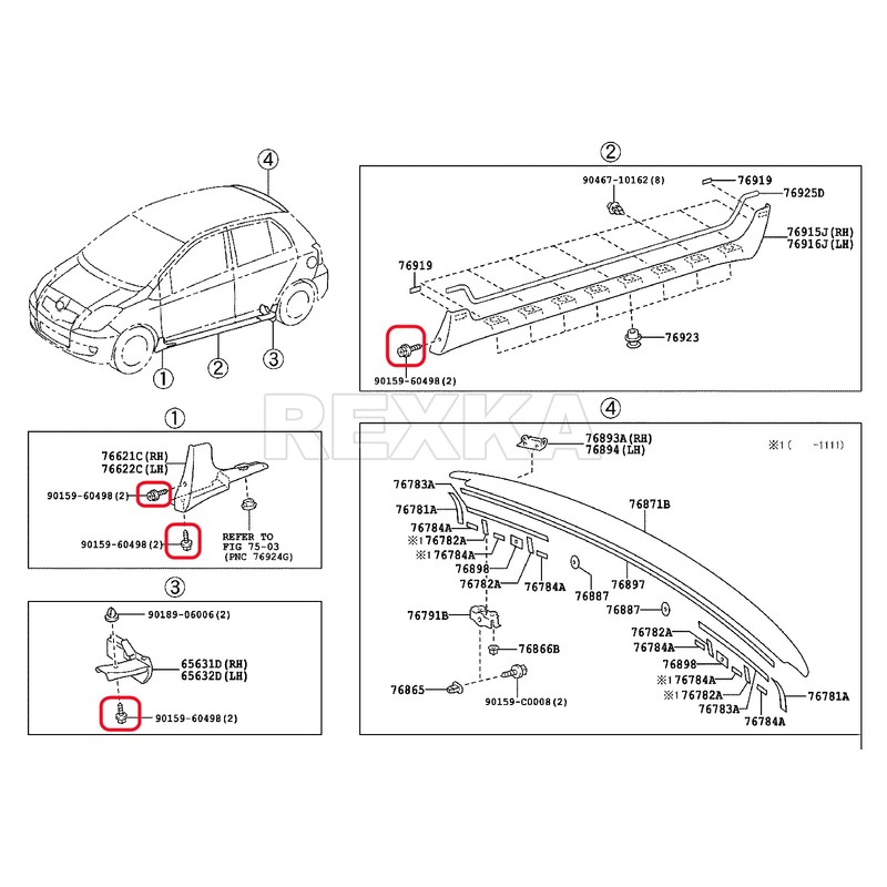 Rexka 10pcs Bumper Cover Mud Guard Rocker Molding Screw Bolt