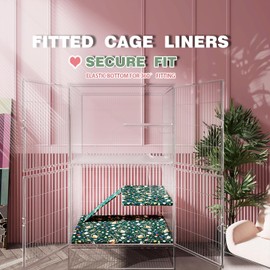 pipohren Fitted Liner for Ferret Nation & Critter Nation Cages, Adorable Cartoon Animal Print Design for Ferrets, Chinchillas, Rats, Rabbits & Other Small Pets (Single Unit Combo)