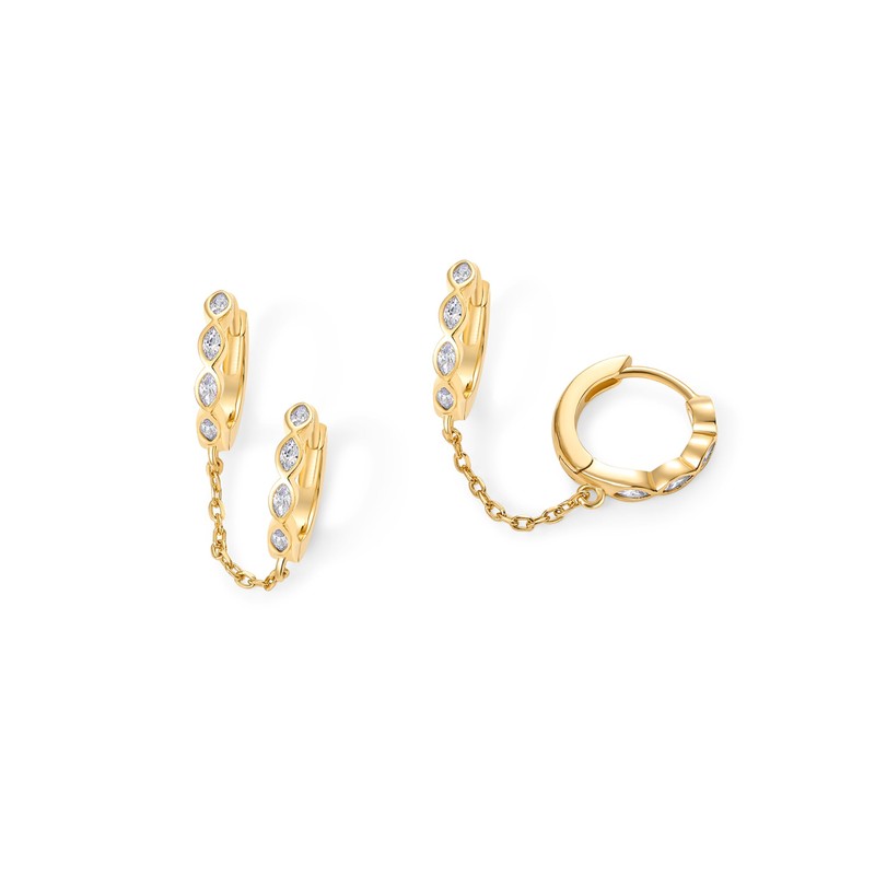 PAVOI 14K Yellow Gold Plated Chain Earrings for Women |