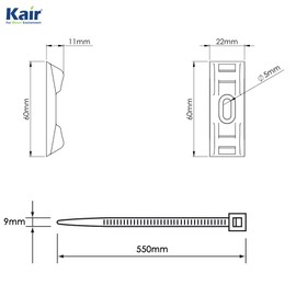 Kair Round Ducting Pipe Retaining Clip 100mm to 150mm Universal Support Bracket for Plastic Duct or Flexible Hose - Pack of 2