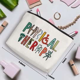 Physical Therapy Gifts Physical Therapist Gifts Makeup Bag Occupational Therapy Gifts Inspirational Cosmetic Bag for Women Friend Physiotherapist PT Assistant Birthday Christmas Appreciation Gifts