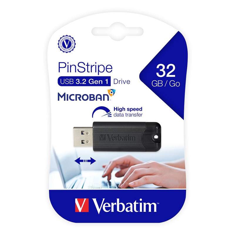 Verbatim PinStripe USB Flash Drive 32 GB