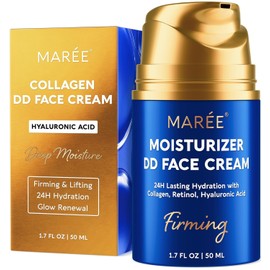 MAREE Face Moisturizer – 24-Hour Moisture Replenishment Cream for Women with Collagen Retinol Hyaluronic Acid Day and Night Anti-Aging Facial Wrinkles DD Crema Para La Color / MAREE 페이스 모이스처라이저 – 콜라겐 레티놀 히알루론산을 함유한 여성을 위한 24시간 수분 보충 크림 낮과 밤의 안티에이징 페이셜 주름 DD 건조한 피부를 크레마 파라 라 Color