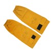 Pair Welding Sleeve Cowhide Wearproof Heat Resistant Golden Yellow for