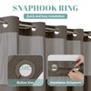 eachope Brown No Hook Waffle Weave Shower Curtain with snap-in