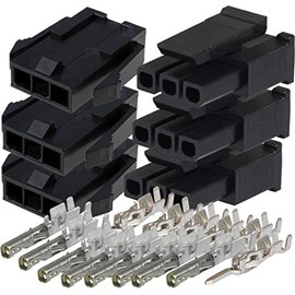Molex Single Row (3-Pin) Male & Female Receptacle Plug, w/Terminal sockets Micro-Fit 3.0 (Pack of 3 Set)