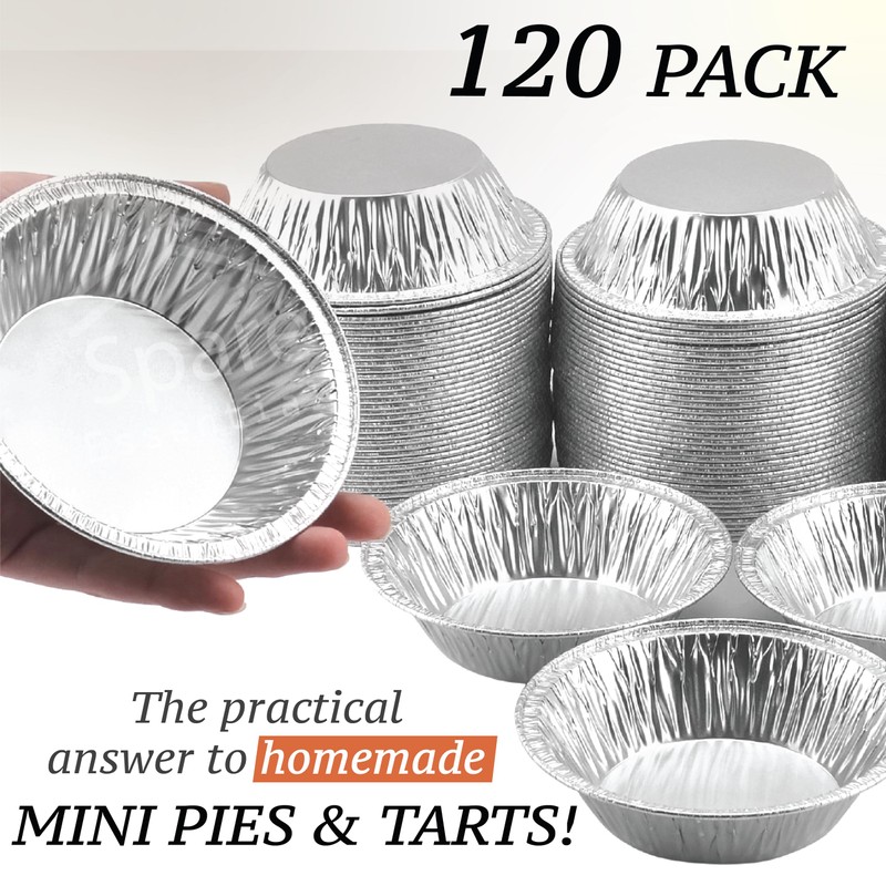 Spare Essentials (120 Pack) 5" Aluminum Pie Pans 5 Inch,