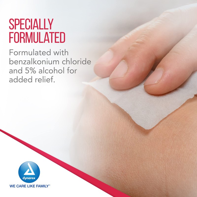Dynarex 1302 Obstetrical Towelette, Benzalkonium Chloride Wipes with 5% Alcohol,