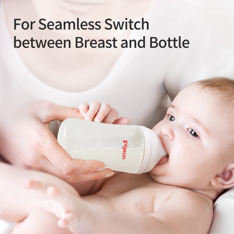 Pigeon PP Nursing Bottle Wide Neck, Anti-Colic, Streamlined Body, Natural