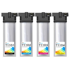 CLYWENSS T11D1 T11D2 T11D3 T11D4 Printer Cartridges Compatible with Epson WF-C53xx / WF-C58xx Series for WorkForce Pro WF-C5390 WF-C5890 WF-C5390DW WF-C5390DN WF-C5890DWF BAM Cartridges, 4-Pack | 5000