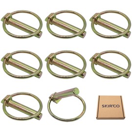 SKIR'CO Pack of 8 Folding Pins Galvanised Steel 8 mm DIN 11023 Metal Cotter Pins with Ring
