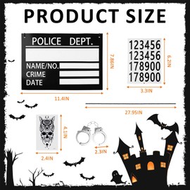 2Sets Halloween Prisoner Costume Accessories Set for Men Women Jail Cosplay