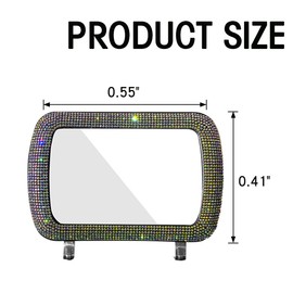 Bittwee Car Sun Visor Mirror, Bling Reinestone Crystal Visor Makeup Vanity Cosmetic Mirror Clip for Women Girls, Automotive Mirror Light Sun Shading Universal for SUV, Truck, RV and More（Multicolor）