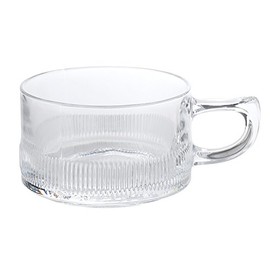 Hirota Glass MO-15C Cup Saucer, Clear, 6.8 fl oz (200 ml), Showa Modern Coffee *Single Cup
