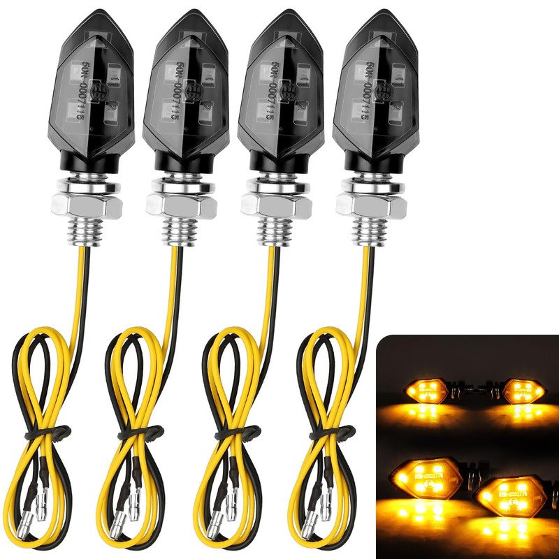 LOPHE Pack of 4 LED Motorcycle Indicators, 12 V Motorcycle