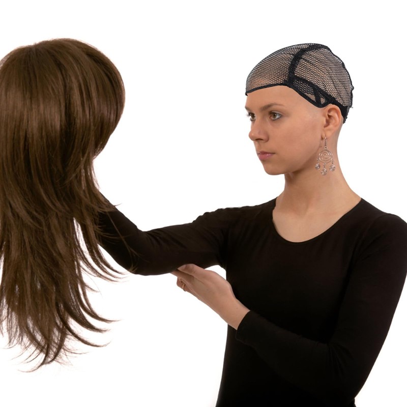 PRETYZOOM Wig Mesh Hat Adjustable Black Wig Cap for Comfortable