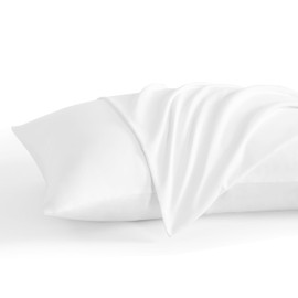 NTBAY King Pillow Cases Set of 2, 2 Pack Brushed Microfiber 20x40 Pillow Cases, Soft, Wrinkle, Fade, Stain Resistant White Pillow Cases with Envelope Closure, 20x40 Inches, White