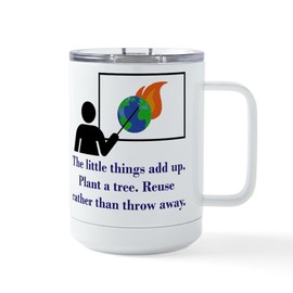 CafePress The World Will Be Destroyed Climate Change Insul 15 oz Stainless Steel Insulated Travel Mug