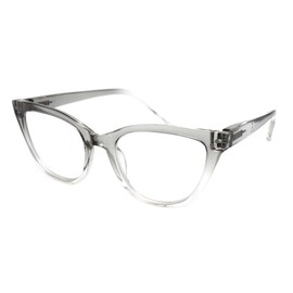 ColorViper Vintage Classic cateye reading glasses for women CAT EYE (D1 Shiny Transparent Grey 2 Tone, 3.50)