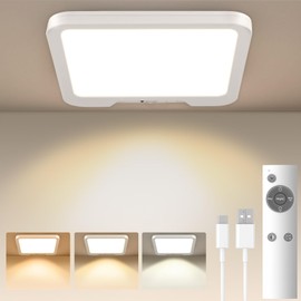 Meliya USB C Rechargeable Motion Sensor Ceiling Light 550LM with Remote, 3CCT Magnetic No Wiring Battery Powered LED Closet Light for Shower Stairs Hallway Porch Pantry Garage Patio Shed