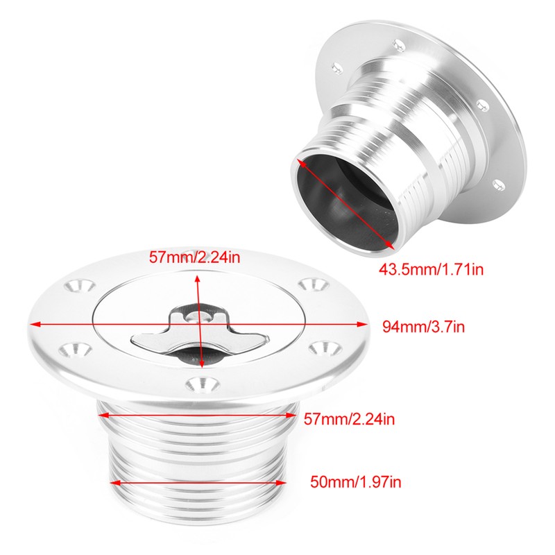 ID 43.5mm/1.71in Aluminum Alloy Flush Mount Fuel Cell Surge Tank