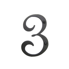 Classic Smooth Spanish Style Address Number 3 (Black)