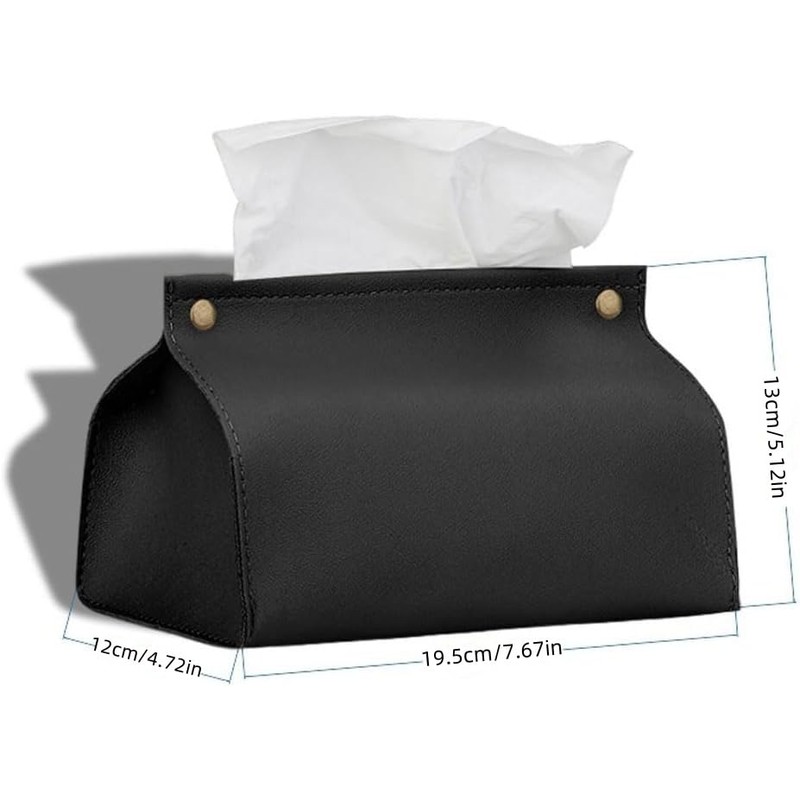 Leather Tissue Box Cover Holder, 1Pc Modern PU Leather Rectangular