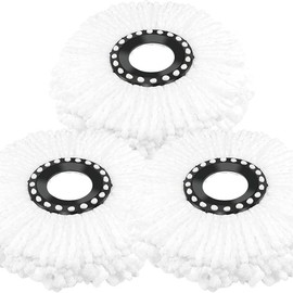 360° Cyclone Dehydrated Mop Bucket Set|Dual-drive Hand Free Wash 3 Microfiber Mop Heads|Dry as soon as you step on|Household floor cleaning labor-saving artifact scrub mop  and  bucket - Color: 3pcs