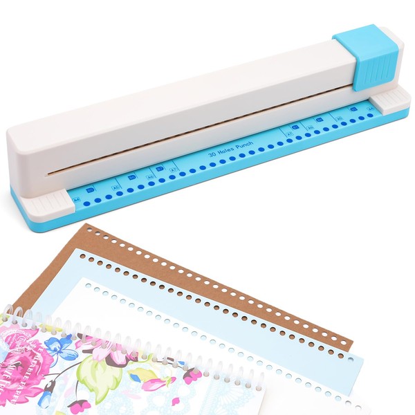 30 Holes Binding Punch,Loose Leaf Paper Punch Machine,Portable Hand Pushed