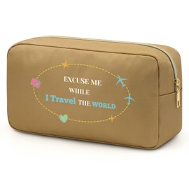 Jielahua Travel Gifts for Women Makeup Bag Vacation Pouch for Travel Lovers Traveler Gifts Accessories Traveling Present for Travelers Women Mom Her Cosmetic Bag for Christmas Birthday Present