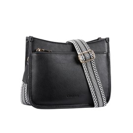 CHOLISS Crossbody Bags for Women Vegan Leather Shoulder Handbags Trendy Hobo Purses with Zip Pocket Adjustable Guitar Strap